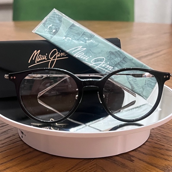 Maui Jim Black and Silver RX Glasses